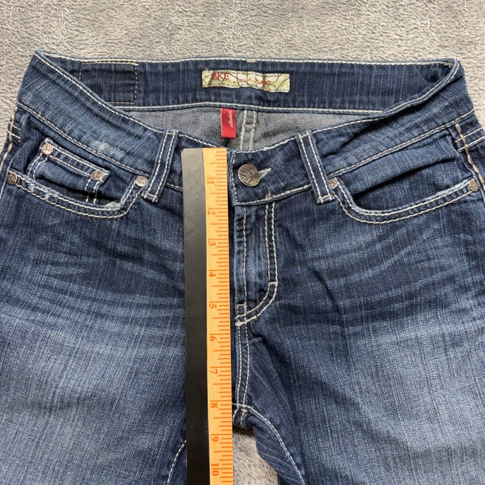 BKE Culture Bootcut Jeans Women 29 Blue Good Stretch Thick Stitch Zip Fly - Picture 8 of 16